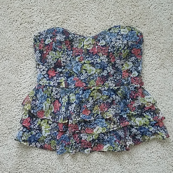 American Rag Floral Tiered Bustier Top - Picture 2 of 3